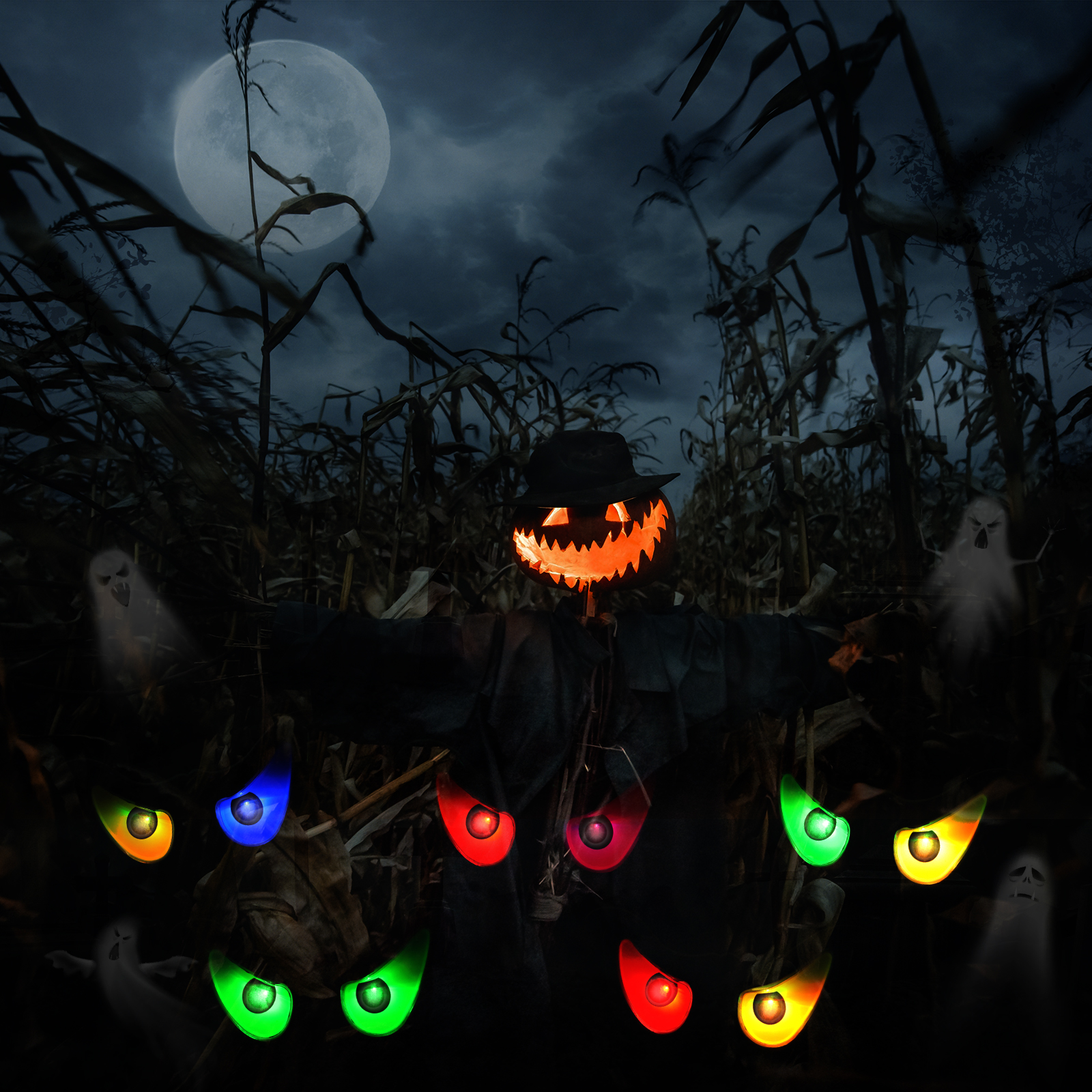 Toodour Halloween Ghost Eyes LED String Lights photo 4