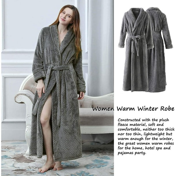 Femmes & # 39; pyjama à capuche en molleton avec poche deux pièces en  peluche à manches longues et pantalons PJ Set Winter Warm Comfy Sleepwear