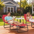 thumbnail image 2 of Outsunny Folding Lounge Chair, 5 Position Sun Tanning Chair, Red, 2 of 10