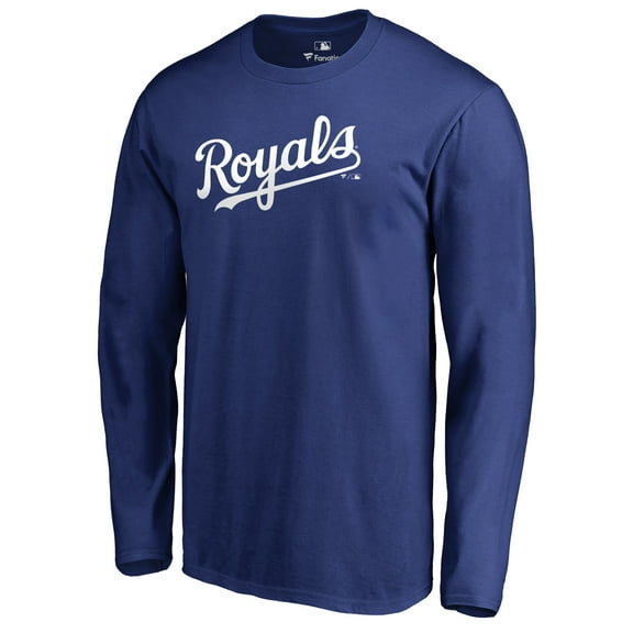 Men's Royal Kansas City Royals Team Wordmark Long Sleeve T-Shirt