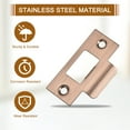 thumbnail image 4 of T Door Strike Plate, 6Pack 70mm x 40mm 201 Stainless Steel Latch Deadbolt Strike Plate for Door Frame Door Jamb, Red Bronze, 4 of 6
