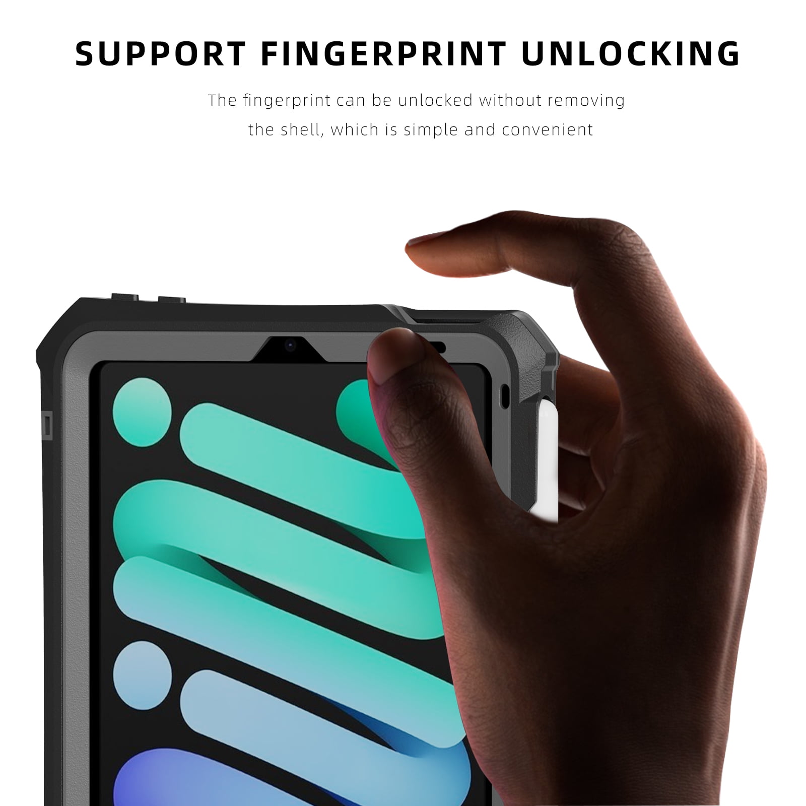 ELEHOLD Waterproof Rugged Case for iPad Mini 6th Generation IP68 Underwater with Screen Protector Kickstand Pencil Holder Lanyard Shockproof Dustproof Protective Case for iPad Mini 6