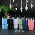 thumbnail image 2 of Lubelski 600/900ML Water Flask with Lid BPA Free Straw Design Stainless Steel Vacuum Cup, 2 of 8