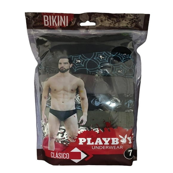 Bikini Playboy para Hombre, Multicolor Estampado 1 Paquete con 7 Piezas Talla CH