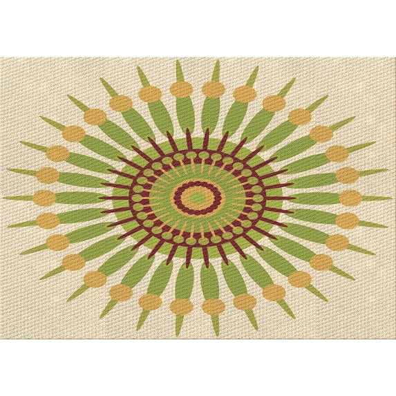 Ahgly Company Indoor Rectangle Patterned Khaki Gold Area Rugs, 2' x 3'