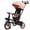 Pink, variant on KORIMEFA 7-in-1 Toddler Tricycle, Foldable Trike with Push Handle, 360° Rotatable Seat, Safety Harness, Adjustable Canopy, Cup Holder & Storage Basket for 10 Months-5 Years, Grey