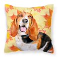 thumbnail image 1 of Basset Hound Fall Fabric Decorative Pillow, 1 of 1