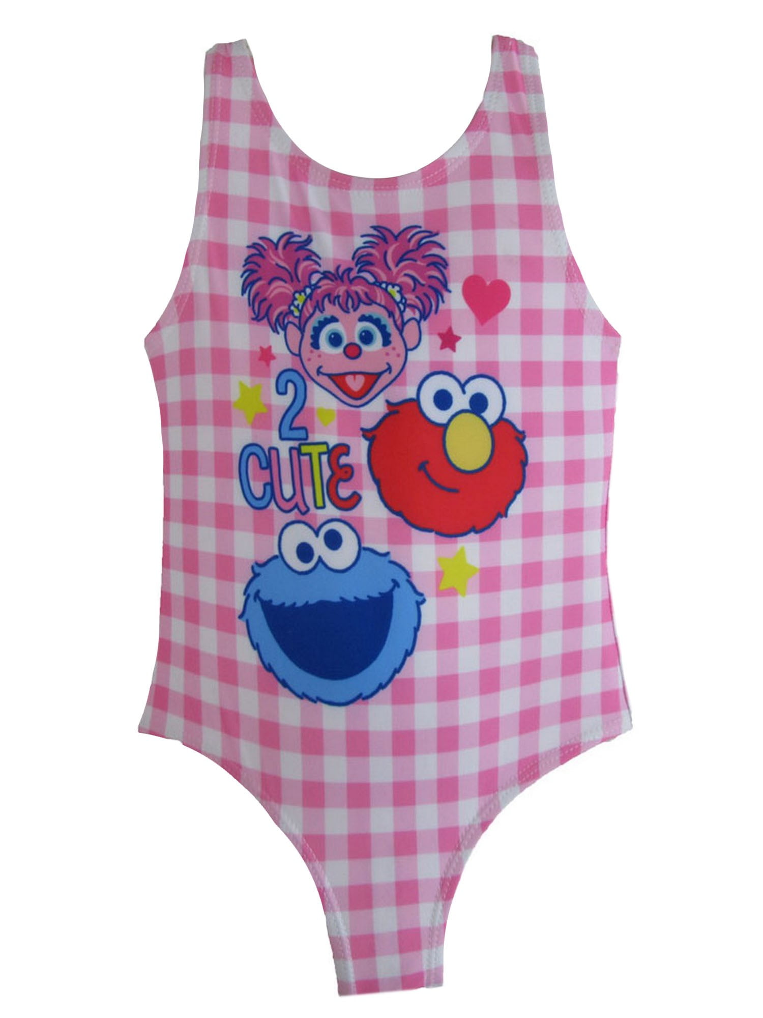 Sesame Street - Sesame Street Little Girls Pink Swimsuit - Walmart.com ...