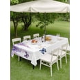 thumbnail image 4 of Outdoor Tablecloth with Umbrella Hole for Patio/Picnic/Party/Camping, Wisteria Waterproof Table Cloth Rectangle Table Cover Washable, Purple Flowers Butterflies Vintage Spring (54"x 80"), 4 of 8