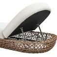 thumbnail image 6 of Jennifer Taylor Home Willos 80.5" Sunbrella Upholstered Woven Patio Lounger, Golden Brown Wicker Frame, Wheat Beige, 6 of 8