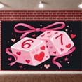 thumbnail image 3 of Pink 6th Birthday Banner Heart Pattern 7th Birthday Backdrop Number 6-7 Design Ribbon Decoration Love Theme Display for 6th Birthday Party 7th Birthday Celebration Girls' Birthday Event, 3 of 9
