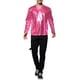 thumbnail image 2 of Camisetas de estilo CHIC para hombres, cuello redondo, de manga larga, brillante, 2XL, rosa, 2 of 7