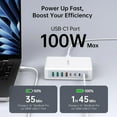 thumbnail image 5 of 2025 Latest Charging Station, 260W USB C Charger Block, GaN III 8-Port Fast Type C Charging Hub, 100W Laptop Power Adapter for MacBook Pro/Air, Dell XPS, Steam Deck, iPad Pro, iPhone 16/15, Galax, 5 of 8