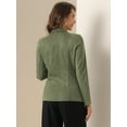 thumbnail image 3 of DARING DIVA Lapel Collar Long Sleeve Faux Suede Blazer L Army Green, 3 of 6