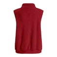 thumbnail image 4 of Hontri Plus Size Coat, Women's Solid Color Fashion Casual Sleeveless Pocket Zipper Coat Red S, 4 of 8