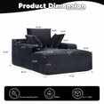 thumbnail image 2 of 66” D Oversized Chaise Lounge Chair with Ottoman, Deep Boneless Sofa, Chenille Fluffy Indoor Couch for Living Room & Small Spaces, Black, 2 of 9