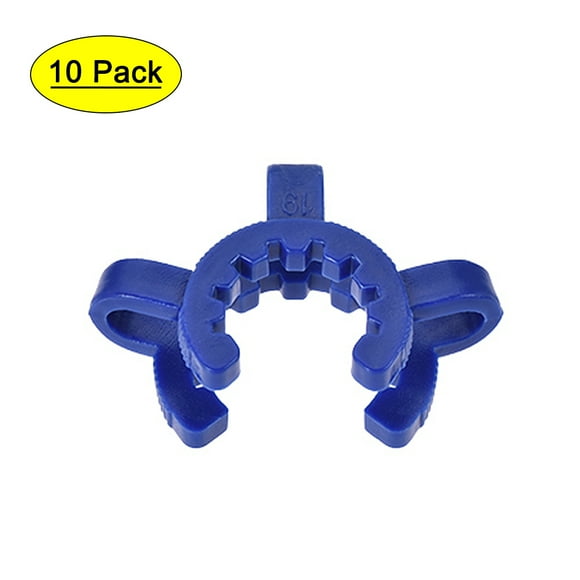 Unique Bargains Lab Joint Clip, Plastic Clamp Mounting Clips for 19/22 or 19/38 Glass Taper Joints Laboratory Connector Blue 10Pcs
