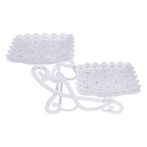 2 Tier Cake Dessert Holder Cupcake Pastry Biscuit Tray Candy Buffet Fruit Wedding Use a Square