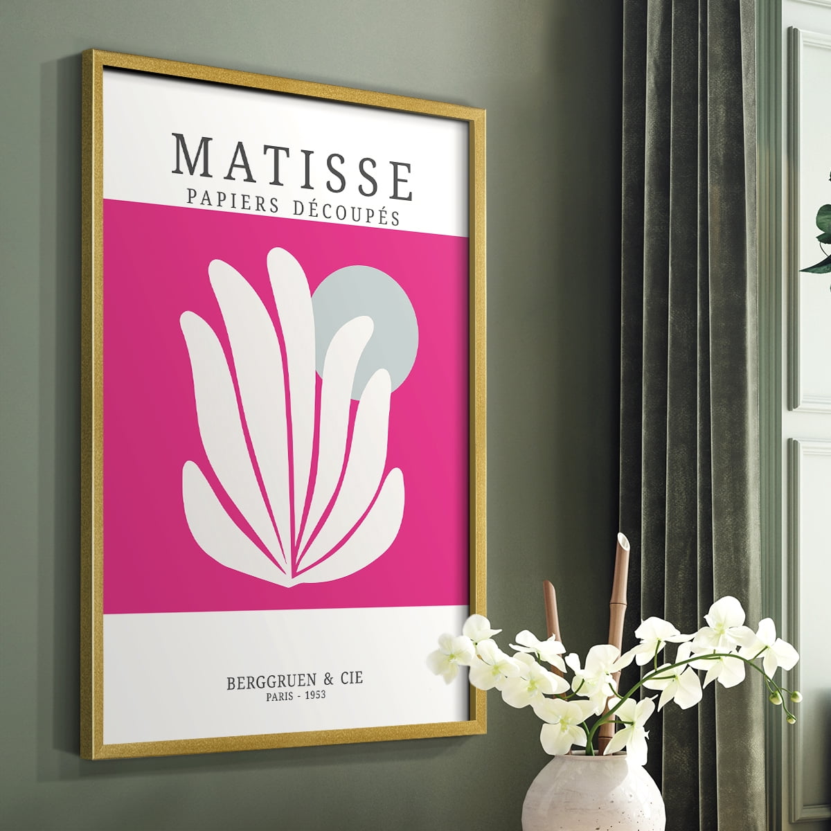 Matisse CDXXII in Gold Solid Wood Framed Print No Nail Hanging