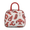 thumbnail image 2 of Lunch Bag Lunch Box for Women Reusable Insulated Lunch Bags,Water-Resistant Red on White Lobster Cooler Lunch Tote Bag, Large Capacity for Work Travel Picnic, 2 of 6