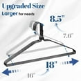thumbnail image 4 of SPECILITE 18in Wire Metal Clothes Hangers Bulk 100 Pack, Space Saving, Ultra Thin for Large Size Suits, Coats, Black, 4 of 7