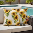 thumbnail image 6 of 2 Pack Outdoor Waterproof Throw Pillows, Vintage Watercolor Sunflower Decorative Square Pillow Case Patio Pillows for Chair Couch Sofa 16x16in, 6 of 9