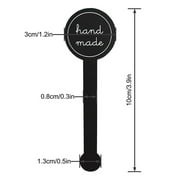 Handmade Stickers 100 Pcs/pack Black Long Adhesive Decal for Small Business Package Bakery Cake Gift Decor Supplies