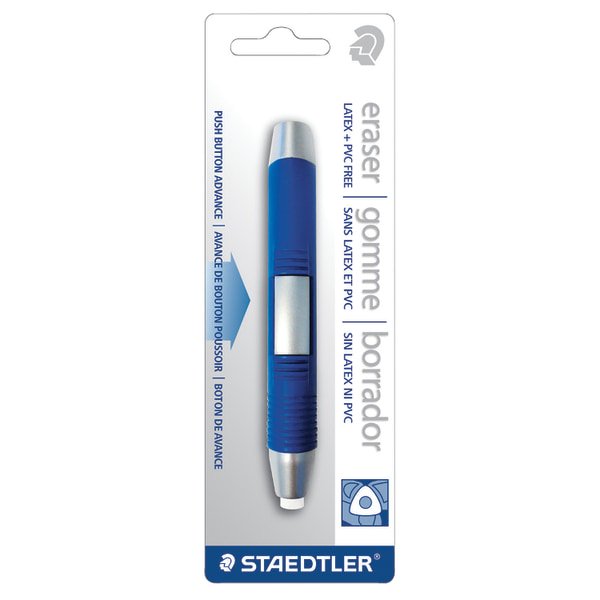 Staedtler® Refillable Triangular Eraser Holder, 5", Blue/White