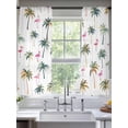 thumbnail image 3 of Palm Trees Semi Sheer Curtains 63 Inch Length 2 Panels Set, Watercolor Tropical Flamingo Summer Sheer Kitchen Curtain Privacy Voile Window Curtain for Living Room Bedroom Rod Pocket Drapes, 3 of 7
