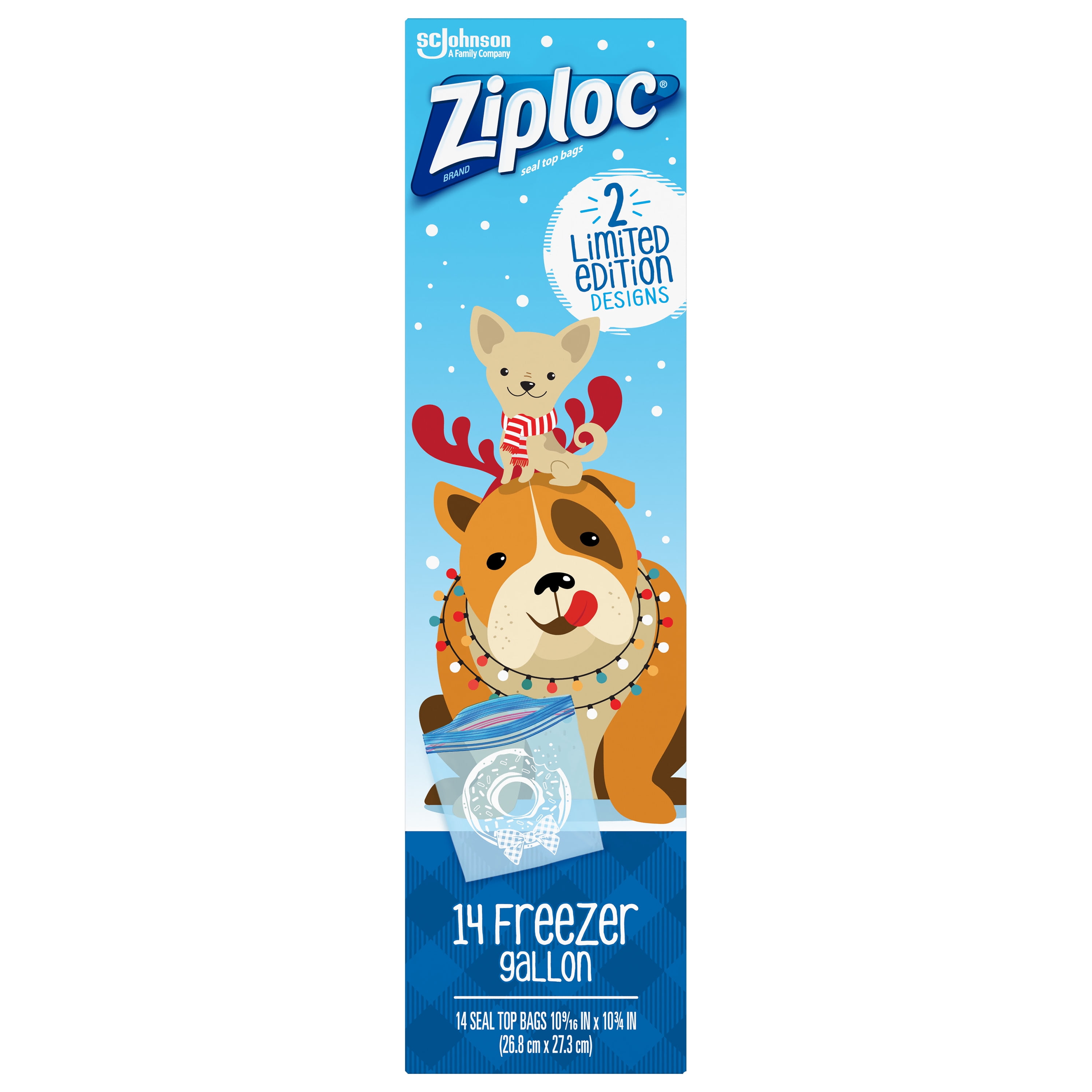 Ziploc Brand Holiday Freezer Gallon Bags, 14 CT