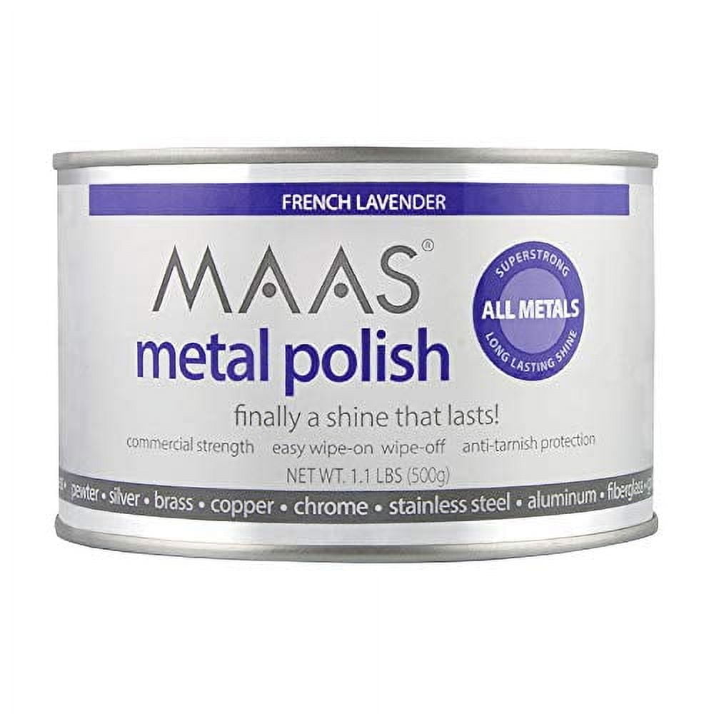 MAAS Metal Polish 1.1lb Can with Microfiber Cloth, Universal Metal Cleaner; Clean, Polish, and Protect Silver, Gold, Brass, Copper, Stainless Steel, and More