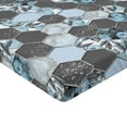 thumbnail image 4 of Ambesonne Peony Fitted Sheet, Beehive Hexagon Floral Scene, King Size, Pale Azure Blue Taupe, 4 of 5