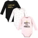thumbnail image 1 of Hudson Baby Body unisex de manga larga de algodón para bebé Daddys Little Princess, paquete de 3, 12-18 meses, 1 of 1