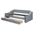thumbnail image 6 of Harper & Bright Designs Twin Size Upholstered Daybed with Storage Armrests and USB Port, Gray, 6 of 9