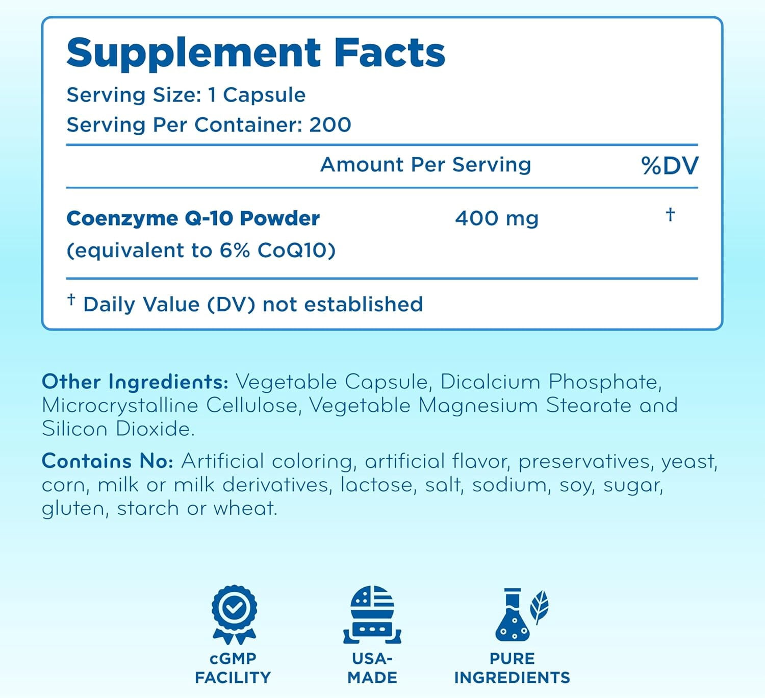 Clear Formulas CoQ10 400mg Supports Heart Health - 200 Capsules