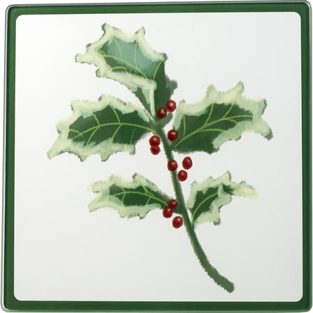 Glass Cutting Board Trivet (Celebrations by Precious Moments 171527 Christmas Holly Glass Cutting Board/Trivet 7-inches by)