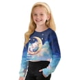 thumbnail image 5 of Xoenoiee Cat Moon Star Cloud Print T-Shirt for Girls Long Sleeve Pullover Crop Top Graphic Shirts Sweatshirts Crew Neck Tees Shirt, 5-6 Years, 5 of 7