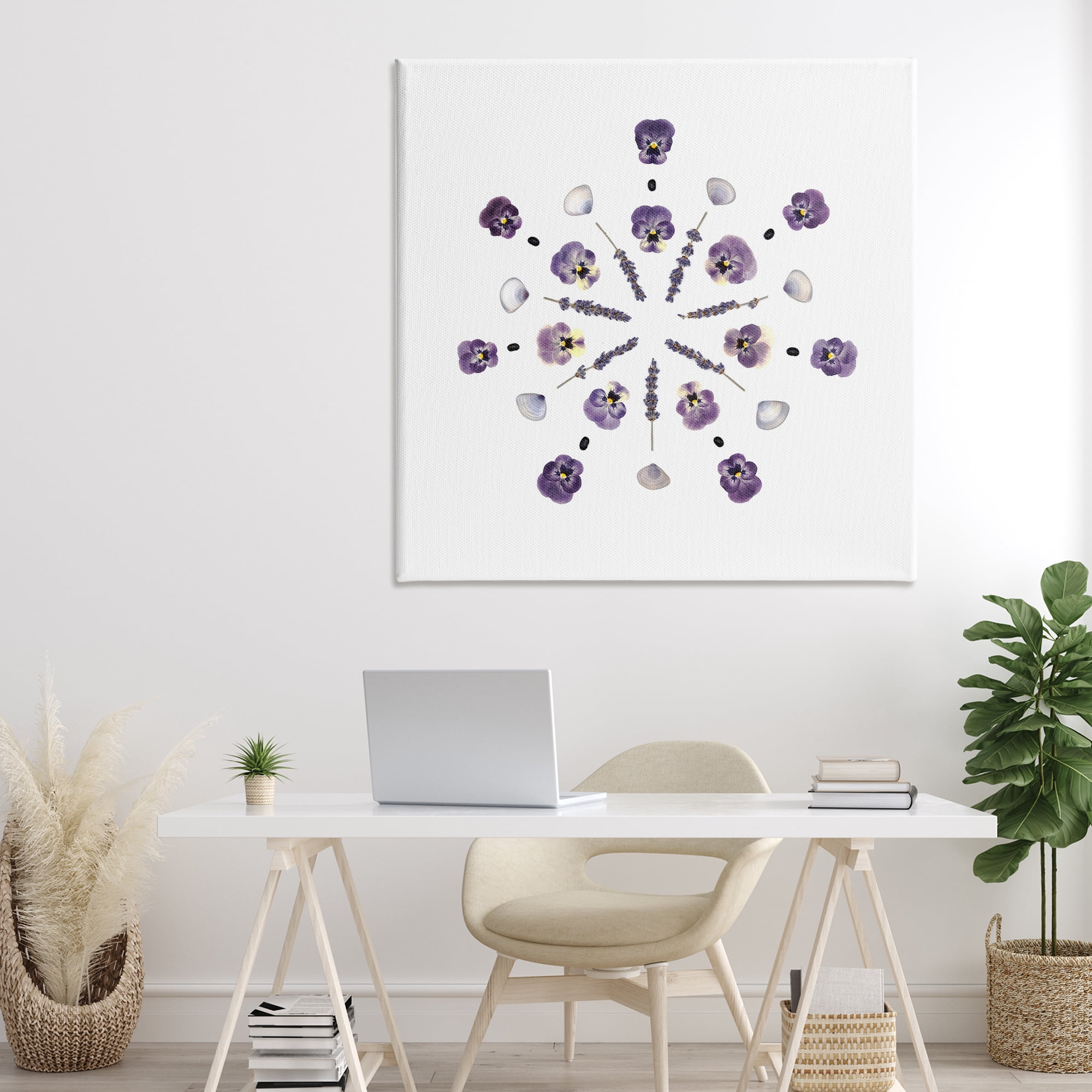Stupell Industries Pansies & Lavender Symmetry Canvas Wall Art, design by Beth Adoette