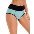 thumbnail image 4 of INSPIRE CHIC Women's Underwear High Waist Tummy Control Color-Block Brief L Green, 4 of 4
