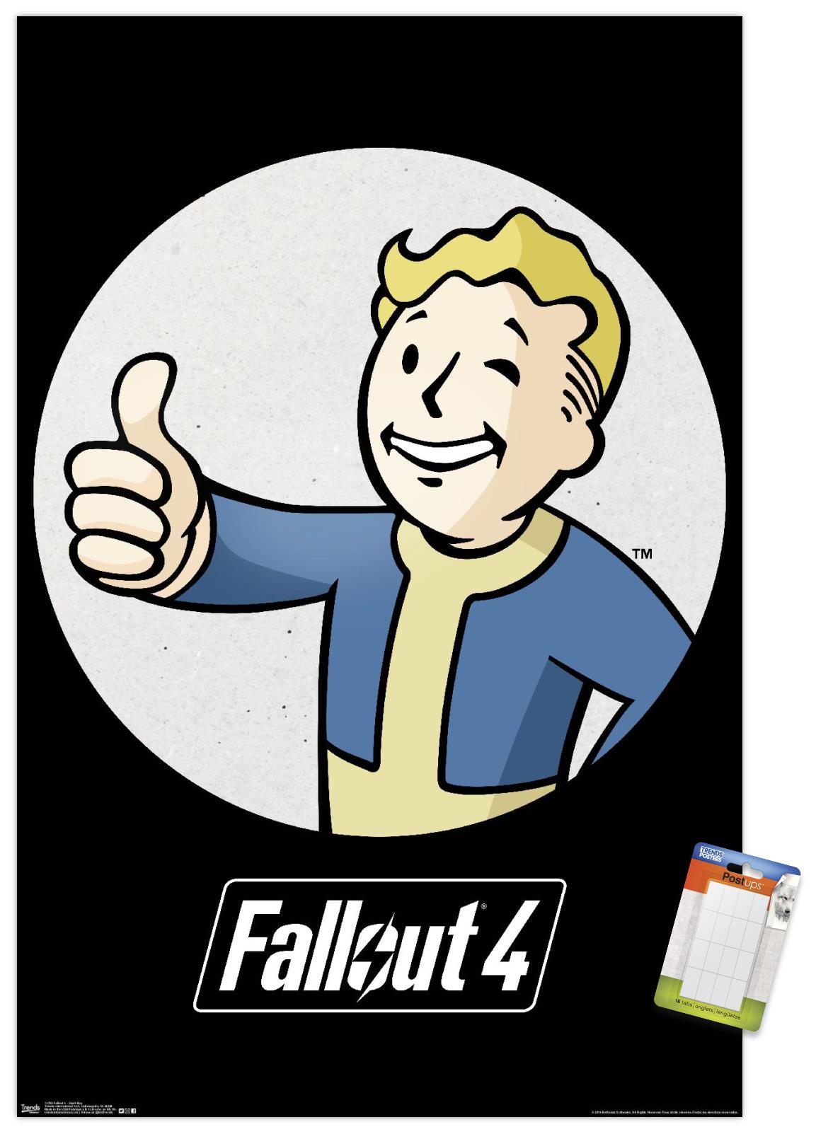 Fallout - Vault Boy - Thumbs Up Premium Poster and Poster Mount Bundle - Walmart.com - Walmart.com