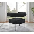 thumbnail image 3 of Miekor Furniture Soft Boucle Fabric Accent Chair, Contemporary Living Room 1pc Armchair with Black Metal Legs, Black No.7435, 3 of 5