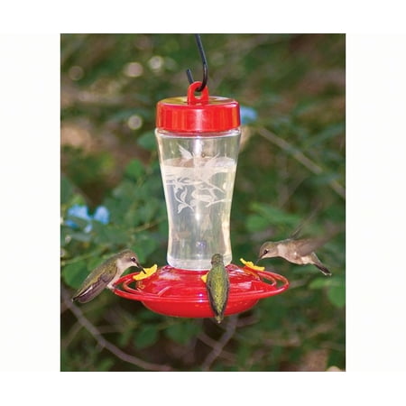 Homestead Hs3910 Etched Glass Hummingbird Feeder 12 Oz