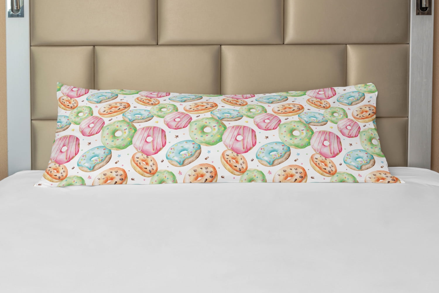 Colorful Body Pillow Case Cover with Zipper, Delicious Watercolor