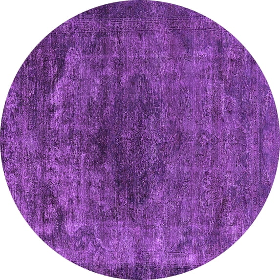 Ahgly Company Indoor Round Oriental Purple Industrial Area Rugs, 6' Round