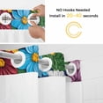 thumbnail image 5 of Colorful Spring Floral No Hook Shower Curtain Waterproof, Bathroom Curtains with Snap in Liners and See Through Top Window, Modern Oil Painting Flowers Hotel Style Bathtub Curtains Shower 72"Wx72"L, 5 of 8