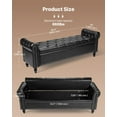 thumbnail image 2 of VEVOR Button-Tufted Storage Ottoman Bench, Rolled Arm PU Leather Bench with Solid Wood Legs, Modern Shoe Benches Seat for Entryway,Upholstered End of Bed Benches for Living Room,Dining Room,Black, 2 of 9