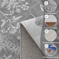thumbnail image 4 of Memoryfield Floral Area Rugs 2' x 6' Washable, Modern Accent Carpet Indoor Mat, Stain-Resistant Floral Throw Runner, Easy to Clean, Ideal for Bedroom, Living Room, Gray, 4 of 8
