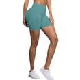 thumbnail image 5 of Mifsaly Womens High Waisted Biker Shorts Tummy Control Yoga Shorts with Pockets Athletic Compression Workout Running Gym Cycling Exercise Clothes Blue,XL, 5 of 7
