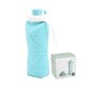 thumbnail image 1 of Botella de agua plegable de silicona de grado alimenticio de 600 ml, botella de agua segura para niños con boca ancha para acampar, viajar, deportes, azul claro, 1 of 10