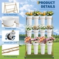 thumbnail image 4 of Studyset Flower Cart Display Stand with 12 Iron Buckets, 3 Layers Gold Metal Flower Bar Stand w/360° Swivel Wheels, Flower Display Stand for Weddings Garden Indoor Outdoor Patio Decor, 4 of 7